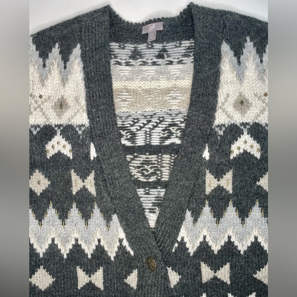 J. Jill Sweaters - J.Jill Patterned Wool Blend Cardigan